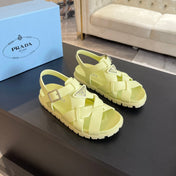 PRA CRISSCROSS RUBBER SANDALS LIME CALFSKIN