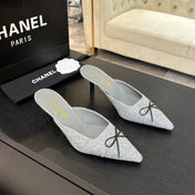 HIGH HEEL MULE 65 MM IN DOVE GRAY FELT COTH