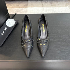 HIGH HEEL PUMP 65 MM IN BLACK LAMBSKIN