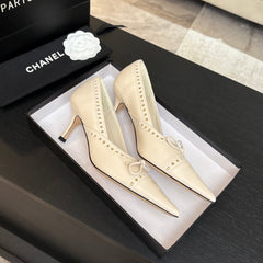 HIGH HEEL PUMP 65 MM IN WHITE CREAM LAMBSKIN