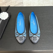 BALLET FLATS IN LIGHT BLUE MIX BLACK MONOGRAM DENIM
