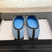 BALLET FLATS IN LIGHT BLUE MIX BLACK MONOGRAM DENIM