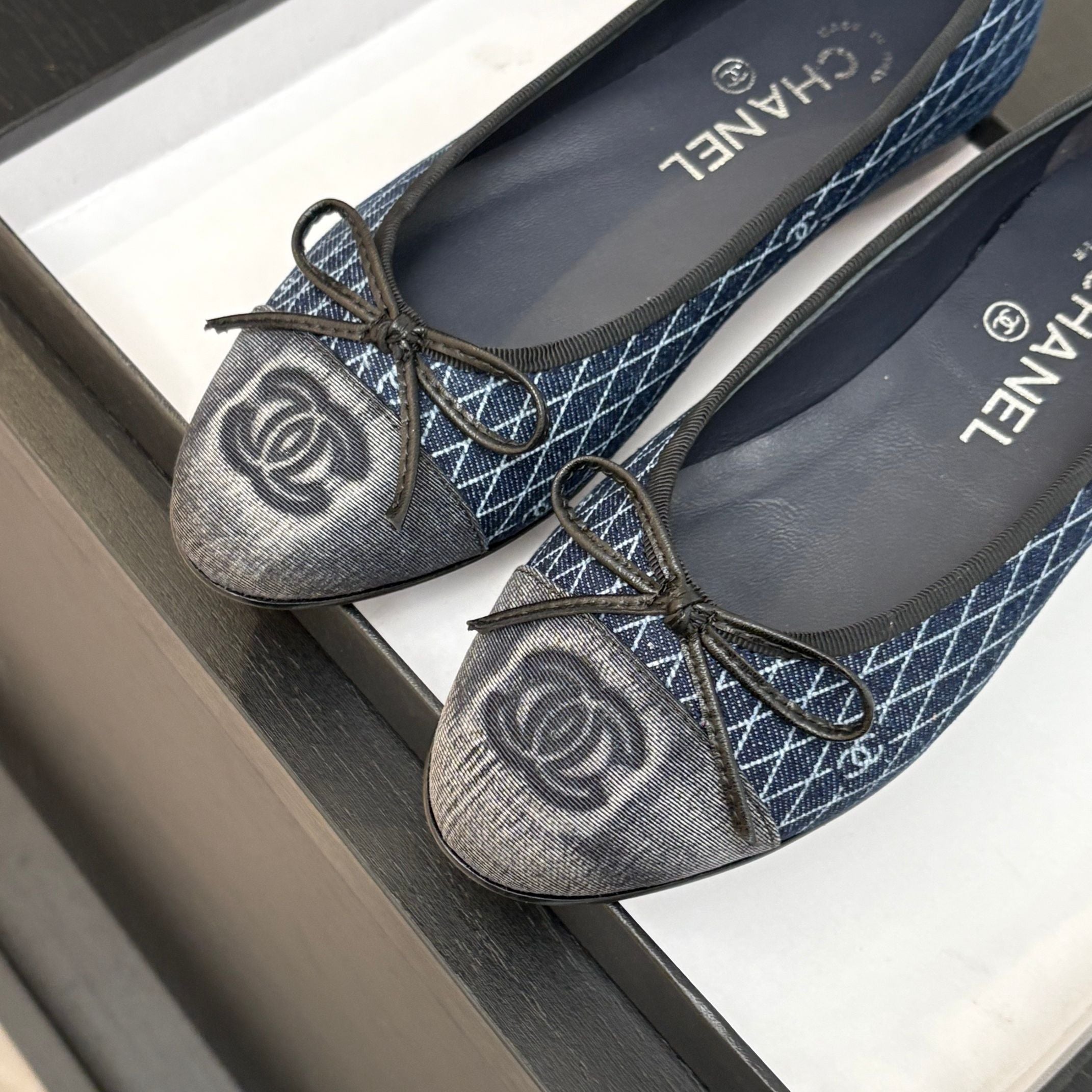BALLET FLATS IN AEGEAN BLUE MONOGRAM DENIM