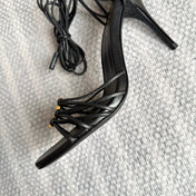 YSL HIGH HEEL 90MM IN BLACK CALFSKIN GOLD HARDWARE