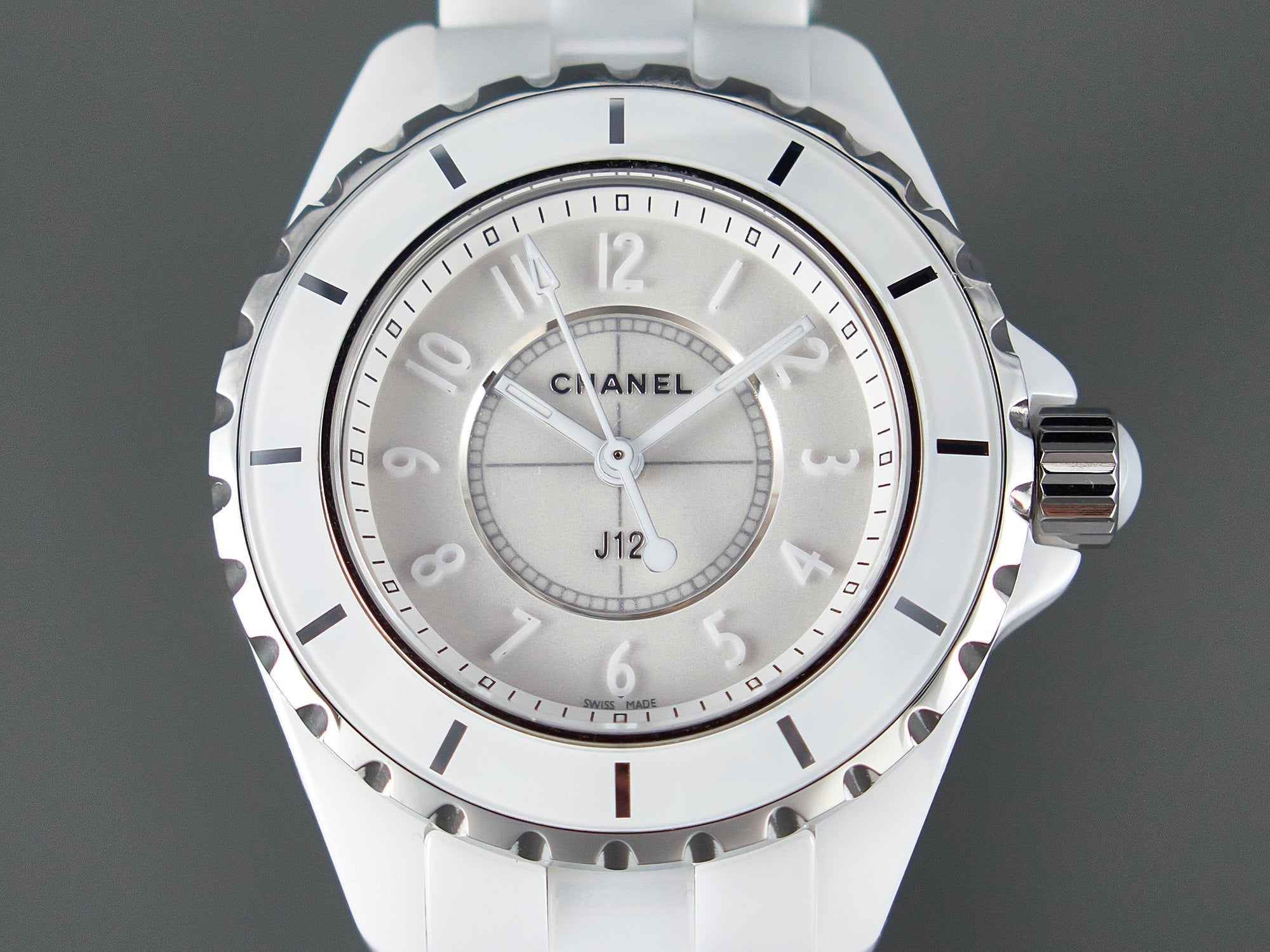 J12 Quartz White Ceramic White Numerals White Dial