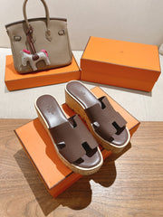 HM 25S HIGH WEDGE SANDALS IN DUSTY ROSE BROWN LAMBSKIN STYLE 19