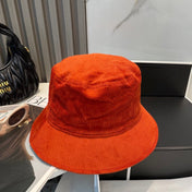 MM BUCKET IN ORANGE VELVET WITH LOGO