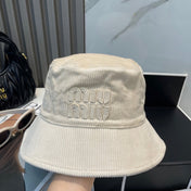 MM BUCKET IN CREAM WHITE VELVET WITH LOGO