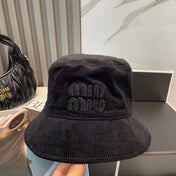 MM BUCKET IN BLACK VELVET WITH LOGO