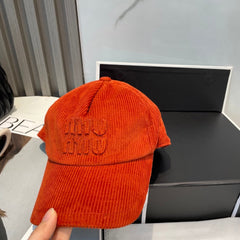MM BASEBALL CAP IN ORANGE VELVET