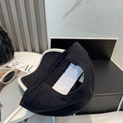 MM BASEBALL CAP IN BLACK AND WHITE FABRIC STYLE 2