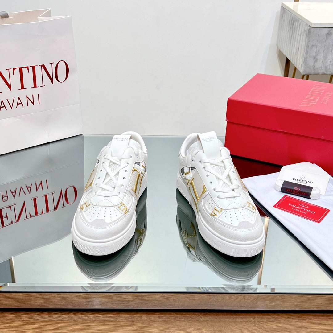 VALENTINO 25S GARAVANI VL7N SNEAKERS IN WHITE MIX YELLOW LAMBSKIN