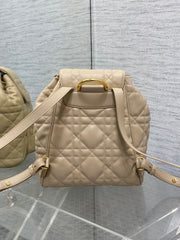 SMALL 23 CARO BACKPACK IN ALMOND BEIGE MACROCANNAGE LAMBSKIN
