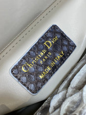 MINI 17 LADY BAG IN WHITE MIX BLACK SNAKESKIN PATTERN LAMBSKIN