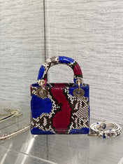 MINI 17 LADY BAG IN COLORFUL SNAKESKIN PATTERN LAMBSKIN 225981