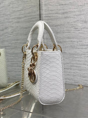 MINI 17 LADY BAG IN WHITE SNAKESKIN PATTERN LAMBSKIN