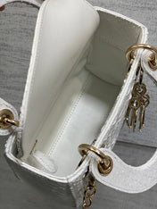 MINI 17 LADY BAG IN WHITE SNAKESKIN PATTERN LAMBSKIN