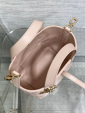 DIOR 25S ALWAYS MINI BAG 16 IN LIGHT PINK MACROCANNAGE CALFSKIN GOLD HARDWARE