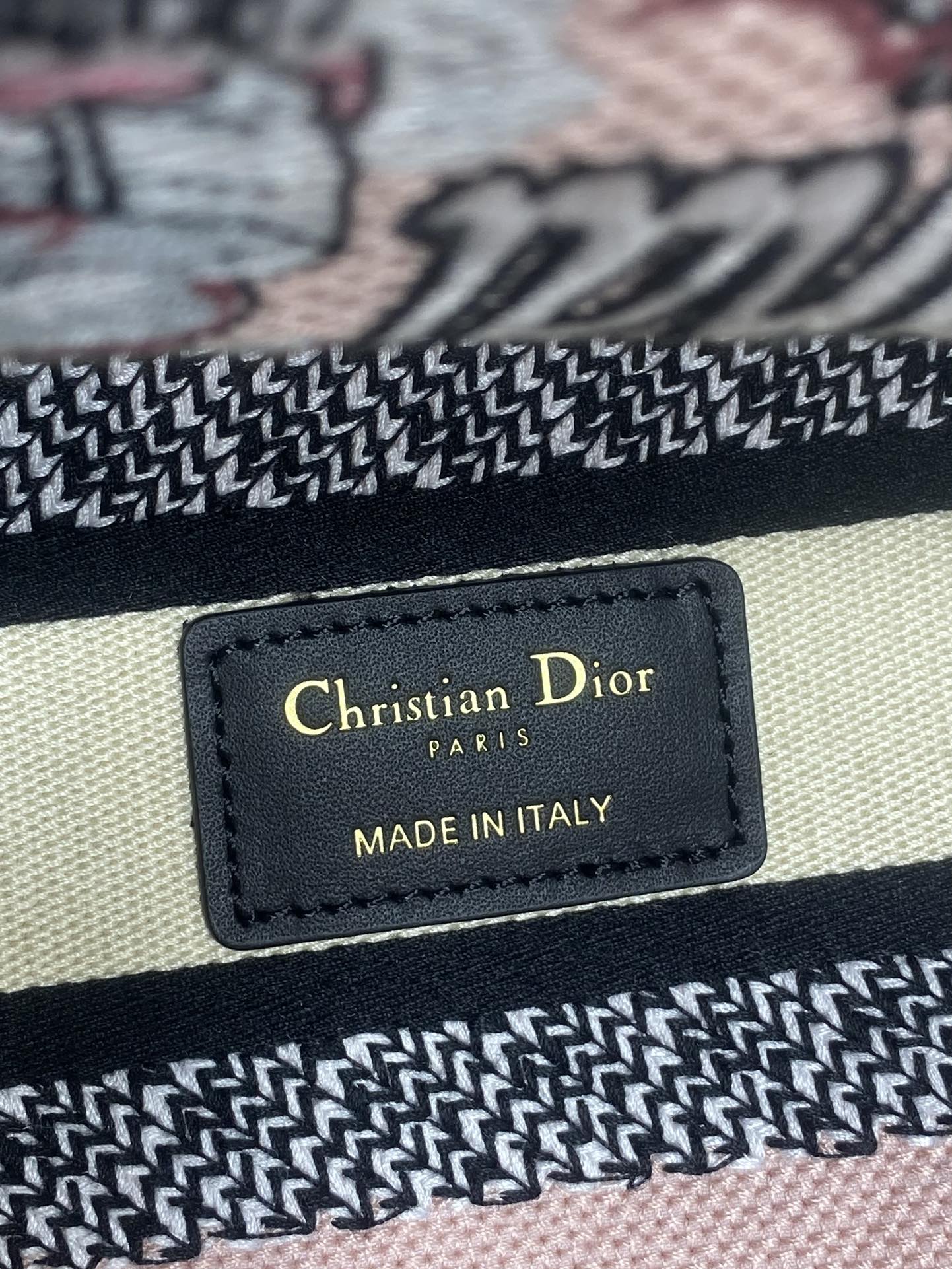 DIOR 25S SMALL LADY D-LITE BAG 24 IN PINK CANVAS DIOR BUTTERFLY