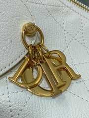 DIOR 25S VOYAGE BAG 34 IN IVORY FLAT MACROCANNAGE GRAINED CALFSKIN