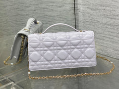 DIOR 25S DIOR TALK PHONE POUCH 21 IN PALE LILAC CALFSKIN GOLD HARDWARE