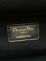 DIOR 25S MEDIUM LADY BAG 24 IN BLACK CALFSKIN GOLD HARDWRE