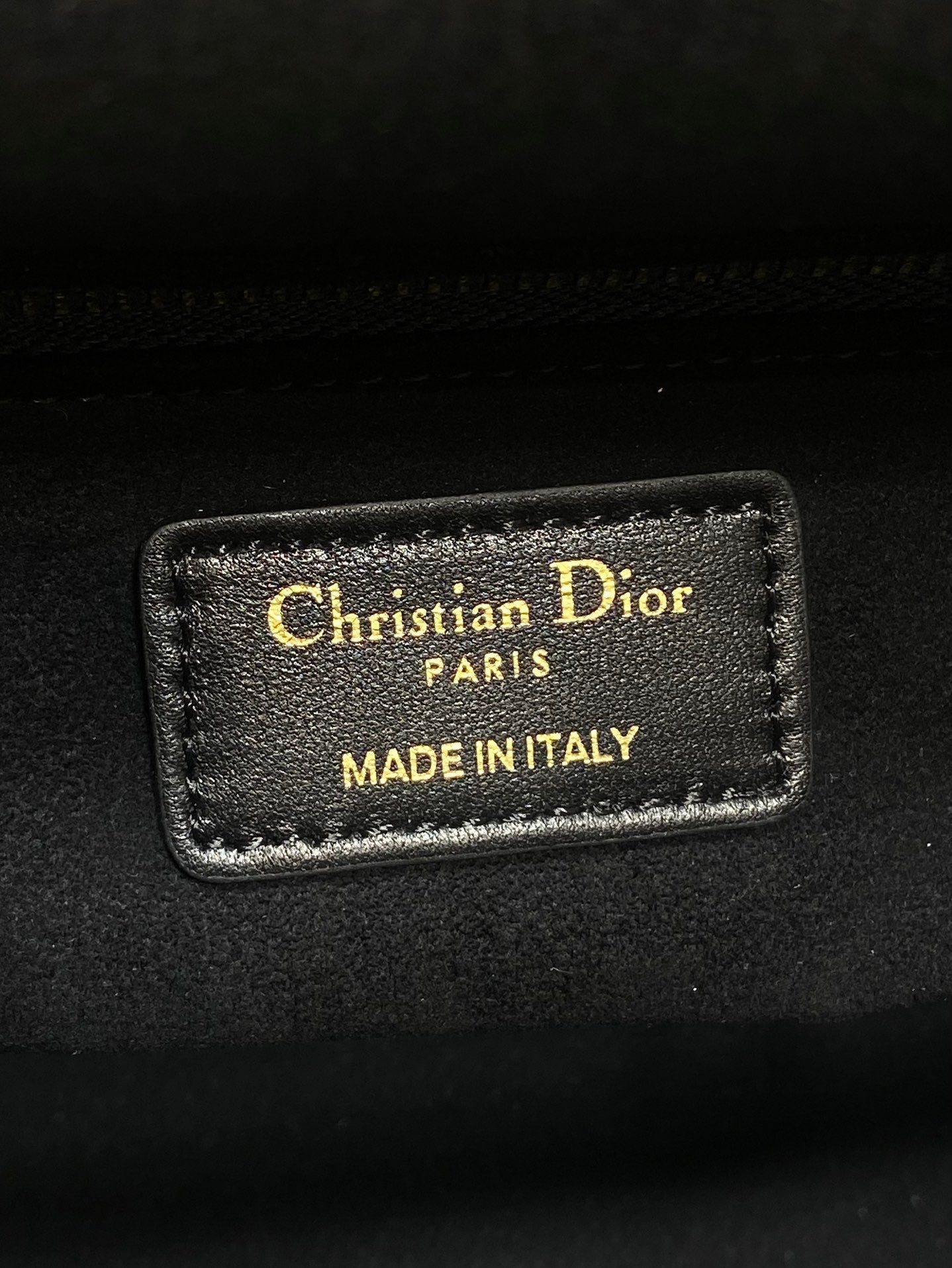DIOR 25S MEDIUM LADY BAG 24 IN BLACK CALFSKIN GOLD HARDWRE