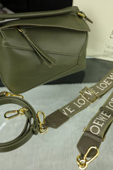 LOE MINI PUZZLE 23 BAG IN DARK OLIVE GREEN CALFSKIN - NO FABRIC STRAP