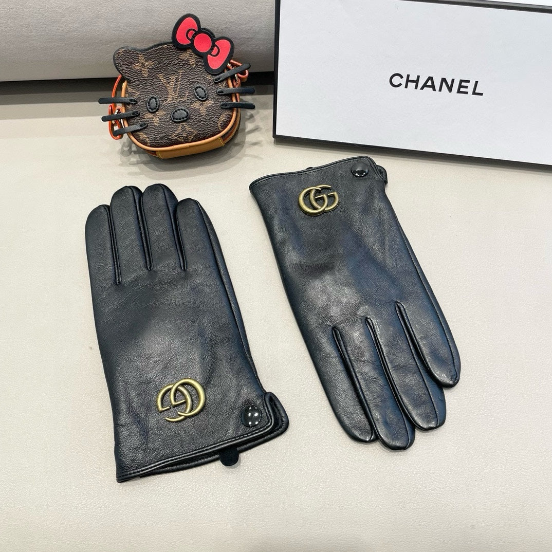 DOUBLE G GLOVES IN BLACK LAMBSKIN 370906