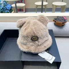 BUCKET HAT IN CAMEL BEIGE FLEECE 397931