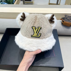 FISHERMAN HAT IN ECRU BEIGE MIX WHITE WOOL AND RABBIT FUR 409758