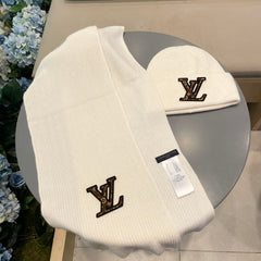 SET CLASSIC SCARF AND HAT IN WHITE WOOL 414786