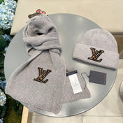 SET CLASSIC SCARF AND HAT IN GRAY WOOL 414787