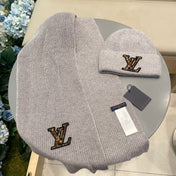 SET CLASSIC SCARF AND HAT IN GRAY WOOL 414787