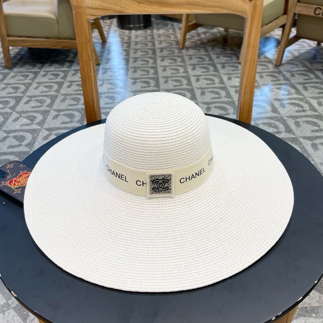 WIDE BRIM STRAW HAT WHITE 672707