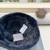 BUCKET HAT IN BLACK RABBIT FUR 421260