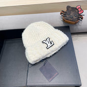 KNITTED BEANIE HAT IN WHITE WOOL 421265