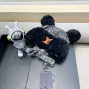 KNITTED BEANIE HAT IN BLACK MIX GRAY WOOL WITH CUTE BEAR EARS 422498