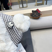 BEANIE HAT IN WHITE WOOL AND FLEECE 436749