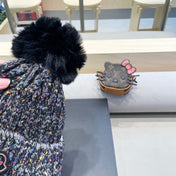 BEANIE HAT IN BLACK WOOL LINED WITH FLEECE 436773