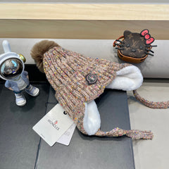 BEANIE HAT IN MEDIUM BROWN WOOL LINED WITH FLEECE 436775