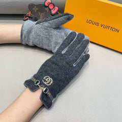 GLOVES IN CHARCOAL MIX LIGHT GRAY WOOL 454558