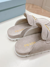 PRA SABOTS MULES LIGHT GRAY SUEDE