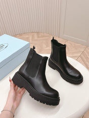 PRA BRUSHED BOOTIES BLACK CALFSKIN