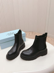 PRA BRUSHED BOOTIES BLACK CALFSKIN