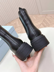 PRA BRUSHED BOOTIES BLACK CALFSKIN