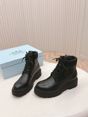 PRA LACE-UP BOOTS BLACK CALFSKIN