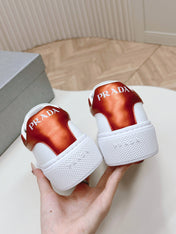 PRA RETRO SNEAKERS WHITE AND CRIMSON CALFSKIN