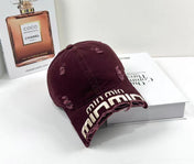 MM DISTRESSED EMBROIDERED BASEBALL CAP DENIM