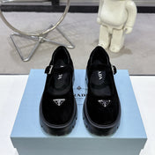 PRADA 25S PLATFORM MARY JANE SHOES IN BLACK SUEDE STYLE 2